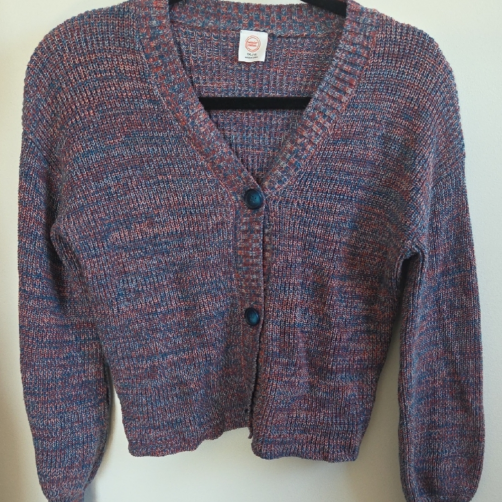 Wonder Nation Blue and Red Knit Women's Cardigan